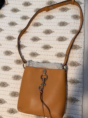 Rebecca Minkoff Tan Leather Crossbody Bag with Silver Hardware